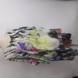 Jess & Jane oversize print-chiffon top-sz S